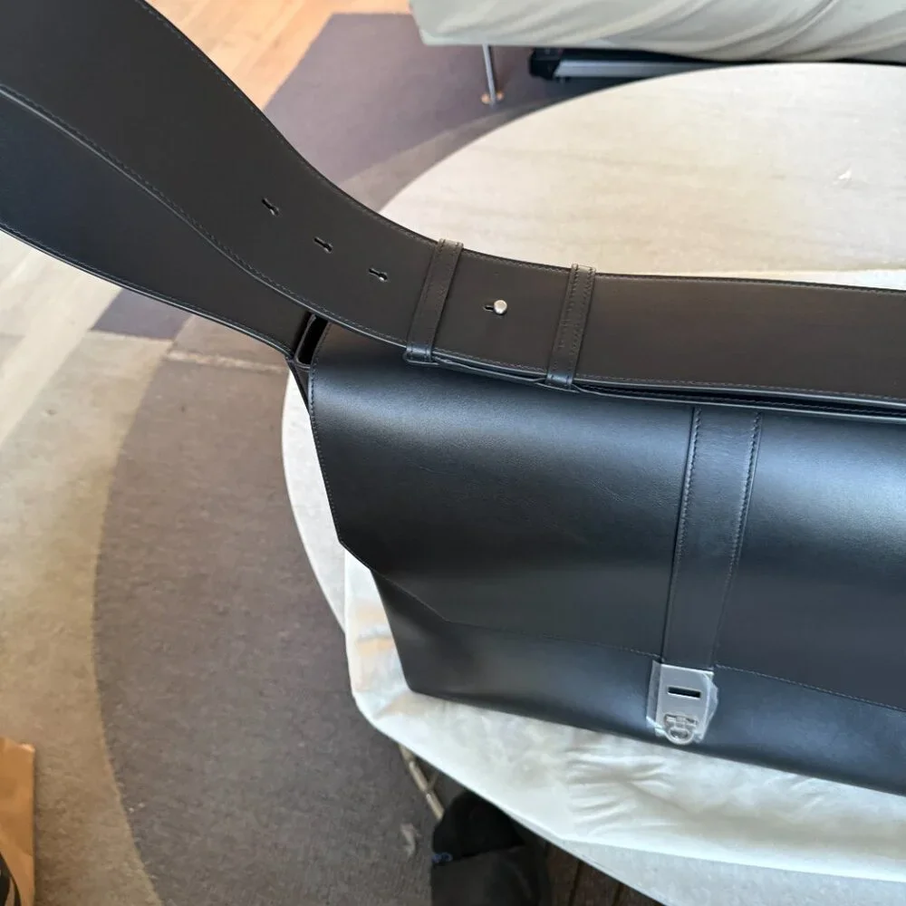 Salvatore Ferragamo Raffael‎ Black Leather Large Shoulder Bag